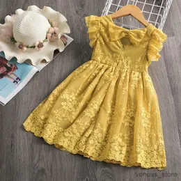 Kız Elbiseleri Çocuklar Kızlar İçin Elbiseler Floral Dantel Prenses Elbise Kilel Değer Doğum Giyim Giysileri Mesh Tutu Elbise Kızlar 3-8yrs Sıradan Giysiler