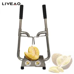 Piccolo strumento manuale Durian Sheller manuale in acciaio inossidabile Cat Mountain Durian Open Shell Machine