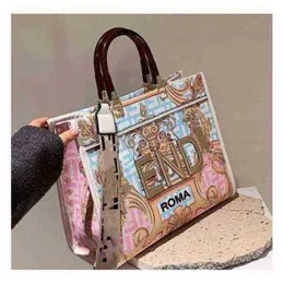 Designer handbag 60% Off Factory Online Sale New women's hand large One Shoulder Messenger Bag graffiti painted printing bag 2022 new product