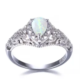 5 шт. Luckyshine 925 пробы серебро женские кольца с опалом синий белый натуральный мистический радужный топаз свадебные обручальные кольца #7-10231I