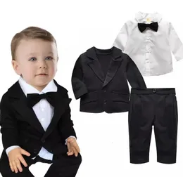 Conjuntos de roupas roupas de bebê macacão cavalheiro meninos roupas da criança ternos t camisa calças conjuntos 231218