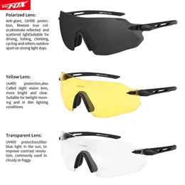 نظارات النظارات Batfox Cycling Clistes الرجال تجاري ركوب الدراجات نظارات شمسية لا إطار 3 عدسات Oculos ciclismo الرياضة في الهواء الطلق mtb fietsbril