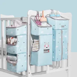 Sängkläder sätter Sunveno Crib Organizer för Baby Crib Hängande förvaring Baby Clothing Caddy Organizer för Essentials Bedding Diaper Nappy Bag 231218