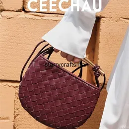 Bolsos cruzados Bolsos de cuero de diseñador Botte Venetas Ceechau Diseño de nicho Sardina Mango de metal Bolso tejido Bolso de hombro portátil de cuero Moda y Vers HB0N