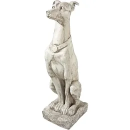 Dekorativa objekt Figurer Al32920 Art Deco Sentinel Dog Statue Hem Dekorationer Antik Stonefreight Free Sculptures Figur Hantverk 231218