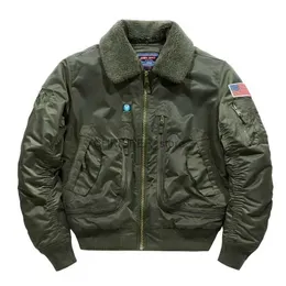 Taktische Jacken Winter Warm Verdicken Männer Taktische Militär Jacken Große Tasche Pilot Air Force Mantel ArmyGreen Bomber Jacke Revers-kragen MantelL23118