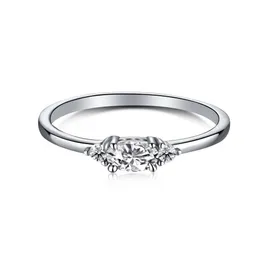 Обручальные кольца Кольцо из стерлингового серебра S925 Женское классическое простое кольцо с 6 лапами из высокоуглеродистого бриллианта 231218
