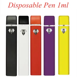 1.0ml 충전식 일회용 vape 펜 280mAh 배터리 전자 담배 포드 도자기 두꺼운 오일 장치를위한 코일 기화기 컬러 로고 100pcs/로트 빈 D7