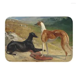 Carpets Vintage Whippet Greyhound Dog Doormat Anti-Slip Kitchen Bathroom Mat Floor Door Entrance Carpet Rug Toilet Living Room Footpad