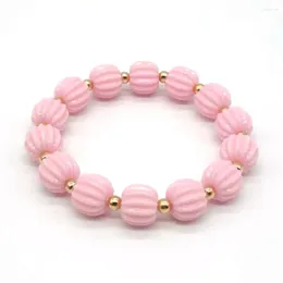 Strand Fashion Children's Candy Color Pumpkin Lantern Single Circle Bead Bracelet Simple And Fashionable Halloween For Kid
