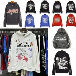 Hellstar Hoodie Designer Mens Hoodie Fashion Sweatshirtts Portrait High Street Shirtshirs الكلاسيكية طباعة نساء فضفاضة ستر هوديس قمم S-XL