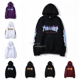 Nytt trendigt varumärke Trapstar Flame Unicorn Arm Couple Hooded Sweatshirt