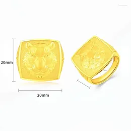 Luxury Tiger Ring for Men 18K Gold Plated, Domineering Style