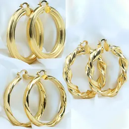 Серьги-гвоздики золотого цвета, медные серьги-кольца из витой проволоки для женщин, нить 60 мм, круглые аксессуары для ушей, модные украшения 231218