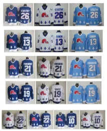 Vintage CCM Quebec Nordiques Hockey Jerseys 21 Peter Forsberg 19 Joe Sakic 13 Mats Sundin 26 Peter Stastny 10 Lafleur 22 Marois Retro Jersey 60