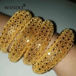 Wando 4 Uds joyería etíope brazaletes de Color dorado para mujer chica Dubai pulseras africanas regalos b141 210918298i