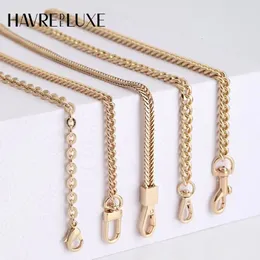 Bag Parts Accessories Golden Chain Metal Extension Chains Underarm Crossbody Shoulder Belt Replacement Bags Strap For Womens 231219