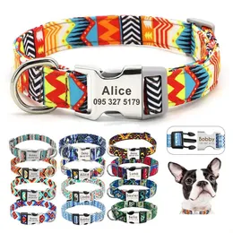 Dog Collars Leashes Adjustable Nylon Collar Personalized Cat Id Engraved Name Buckle Suitable For Small Medium And Large Homefavor Dhxva