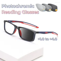 Occhiali da sole Occhiali da vista anti-luce blu Occhiali da lettura pocromici intelligenti Occhiali da presbiopia full-frame TR90 ultraleggeri