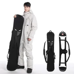 Sacos de snowboard de esqui 135-160cm de alta elasticidade saco de snowboard snowboard mochila capa bolinho de pele portátil prancha de esqui saco de transporte à prova d'água 231218