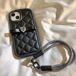 مصمم أزياء الهاتف CASE Diamond Check Bow Label Solid Color Label iPhone 15 14 13 12 11 Pro Max 14Plus 7 8 Plus XR XS XS