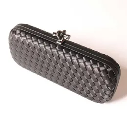 Bottegvenetas Andiamo Long Clutch Bag Bag عشاء منسوجة جلدية حقيقية منسوجة حقيبة حفل زفاف العروس سهرة فستان بوليستر تشيونغسام حقيبة اليد الكورية