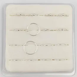 925 sterling الفضة الفضية خاتم الأنف طوق كلاسيكي صغير رقيق 22g 8mm مجوهرات الأنف 253h