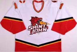 Benutzerdefinierte Vintage seltene Hockey 2023-03 J.F. Damphousse Saint Johns Flames Jersey 10-jähriges Jubiläum AHL-Trikots oder jeder Name Nummer S-5Xl 12