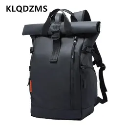 School Bags KLQDZMS Large Capacity Backpack Men's Travel Shoulder Bag Students 15.6 Inch Laptop Oxford Cloth Waterproof Schoolbag 231219