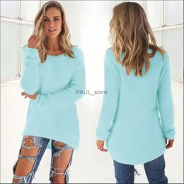 Chandails pour femmes Augmenter la taille Automne Confortable Soft Top Femmes En Peluche Mode Casual Lâche À Manches Longues O Cou Tops Pulls En Peluche Chaud SweatersL231213