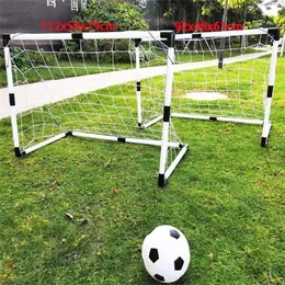 Bolas bolas 2 em 1 mini bola de futebol objetivo dobrável post net bomba crianças esporte indoor jogos ao ar livre brinquedos crianças treinamento esportivo equipmen