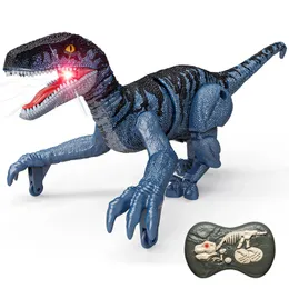 ElectricRC Animals Sinovan Remote Control Dinosaur Toys For Kids 2.4 GHz Robot Walking Dinosaur Toys Simulation Velociraptor Presents for Boys 3-5 231218