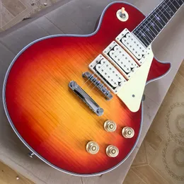 in magazzino! Chitarra elettrica cinese Ace Frehley firma corpo in mogano chiaro e manico 6 corde, spedizione gratuita