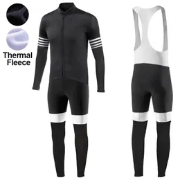 مجموعات 2024 Black Winter Fleece Fleece Cycling Jersey Mtb Bike Cycling Long Ropa Ciclismo Invierno Hombre Maillot