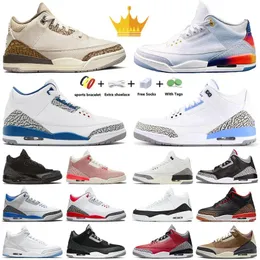 Footwear Jumpman 3 3s Basketball Shoes J Balvin JBalvin Hide N Sneak unc Luck Green Wizards Cool Grey red cement Kumquat Men Womens fashion
