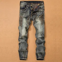 Herren-Jeans, Herren-Hosen, Spleißen, Jean-Denim-Hose, Biker, hohe Qualität, männlich, gerade, lässig, Designer, viele mehrere Taschen, bequem, 231218