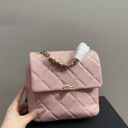 Luxo couro genuíno mochila feminina requintada corrente mochila designer mochila rosa designer saco de corrente dourada saco mensageiro mini designer backbag