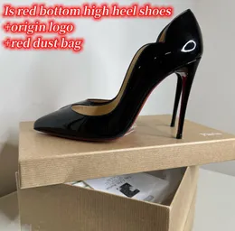 2024Designer Brand Women's High Heels 8cm 10cm 12 cm kvinnors höga klackar glänsande spetsiga sulor naken svart läder kvinnors klassiska kvinnors bröllopskor med dammväska 34-44