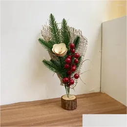 Decorações de Natal Decoração Árvore de Natal Pequeno Pinheiro para Decoração de Quarto de Casa Halloween Party Ano Navidad Ornamentos Acessórios Drop Deli Otwcx