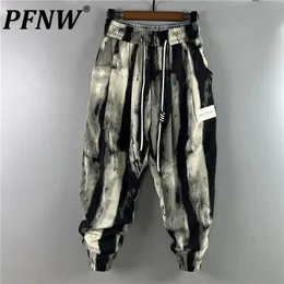 Pantaloni da uomo PFNW Pantaloni sportivi a colori a contrasto con fiori larghi hip-hop stampati personalizzati estivi Harun 12Z1506 231218