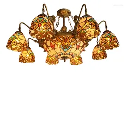 Подвесные светильники в стиле столовой/гостиной El Villa, дуплексная стеклянная декоративная люстра в средиземноморском стиле с несколькими головками