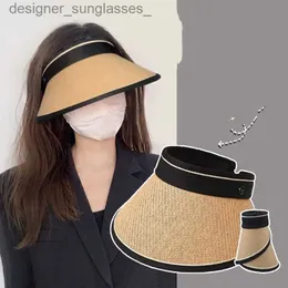 Visors New Women's Str Hat Sun Summer Suncreen Hat Anti-UV Ochrona Fisherman Hat Hat Solbleble Cycling Pusta Top Hatl231219