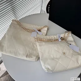 Torba śmieciowa moda dla kobiet na ramię skórzaną diamentową kratę złotą srebrną metalową klamrę luksusową monety monety matelasse łańcuch crossbody torebki na zakupy 30/66 cm