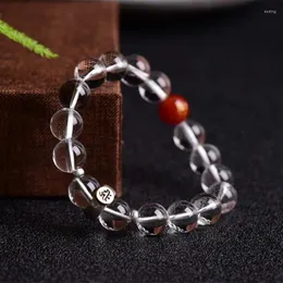 Braccialetti con ciondoli Bracciale in cristallo bianco con accessori patroni in argento sterling I gioielli fatti a mano per uomo e donna sono semplici e alla moda