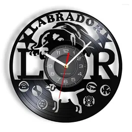 Zegary ścienne Labrador Dog Clock Golden Retriever Puppy Record Home Decor Dekor Dift for Lover Doggy Art Modern Watch