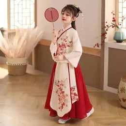 Mädchenkleider 3-10-12T und koreanisches Kinder-Weihnachtskleid, Mädchen-Kimono, chinesisches traditionelles Vintage-ethnisches antikes Tanzkostüm