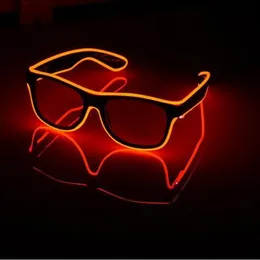 Blinkande El Wire LED -glasögon Lysande fest Dekorativ belysning Klassisk gåva Bright LED -ljus upp fest solglasögon 12st lot284d