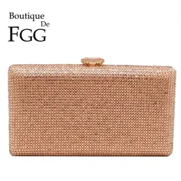 Boutique de FGG Champagne Crystal Clutch Bags Evening Notur