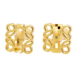 2023 Yeni Ünlü Tasarımcı Bayanlar Hollow Küpeler Lüks Moda Yüksek Kaliteli Mücevher Metal Doku Küpe Takı Altın ve Gümüş İki Renk Noel Hediyesi