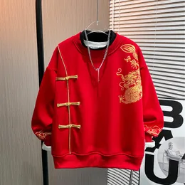 Cappotto invernale per bambini nuovo abbigliamento rosso più felpa con cappuccio in cashmere per bambini fibbia a piastra tendenza cappotto per bambini